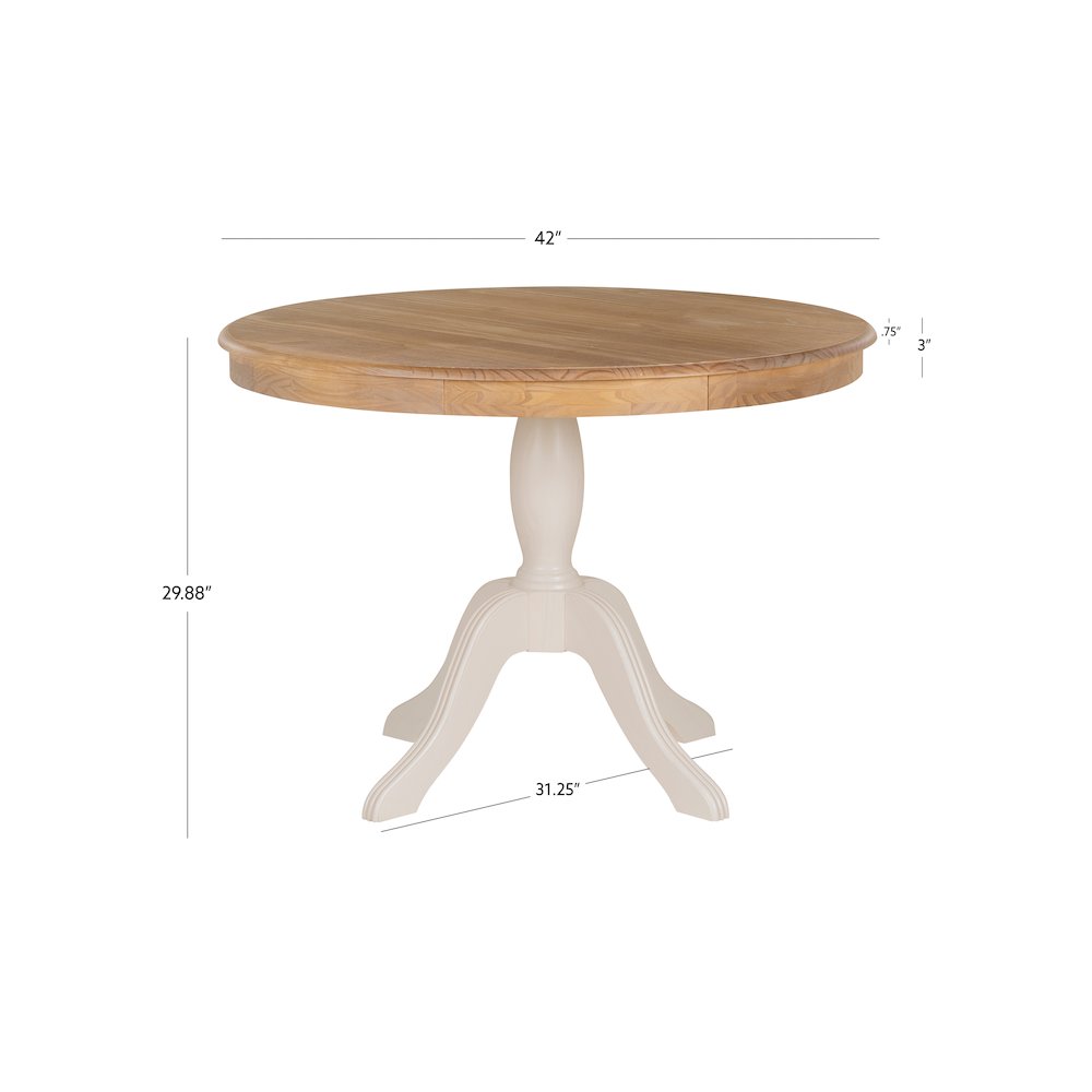 Tobin Pedestal Dining Table, Natural And White. Picture 8