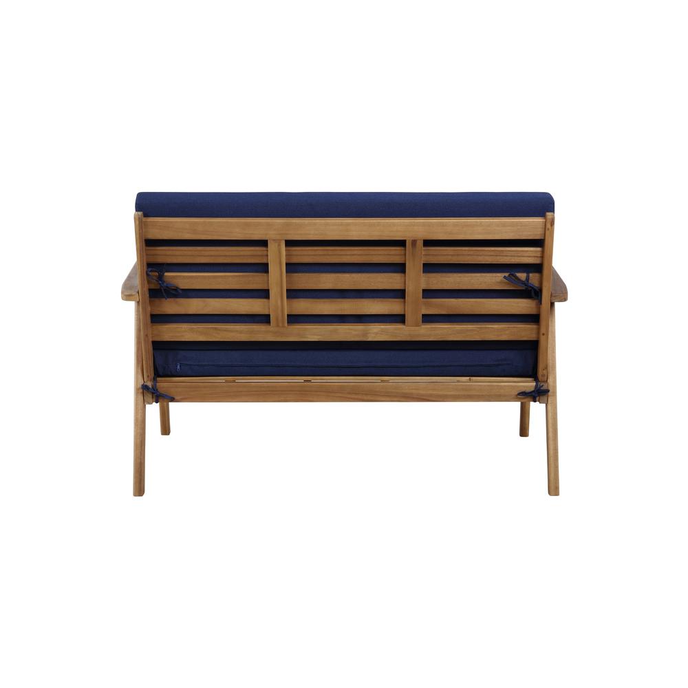 Cole Outdoor Chat 4 Piece Seating Set With Blue Cushions. Picture 3