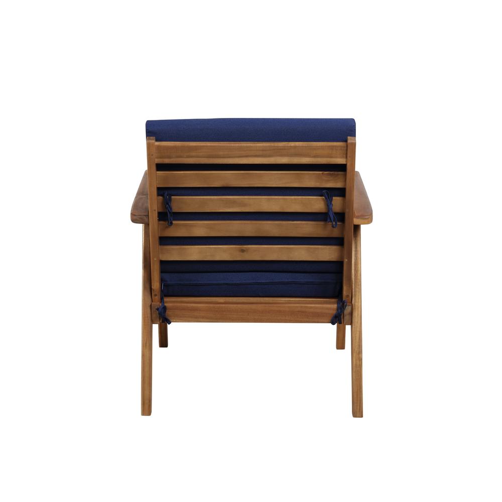 Cole Outdoor Chat 4 Piece Seating Set With Blue Cushions. Picture 7