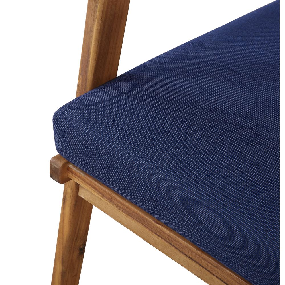 Cole Outdoor Chat 4 Piece Seating Set With Blue Cushions. Picture 14