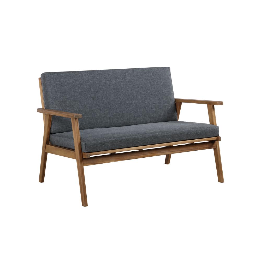 Cole Outdoor Chat 4 Piece Seating Set With Grey Cushions. Picture 1