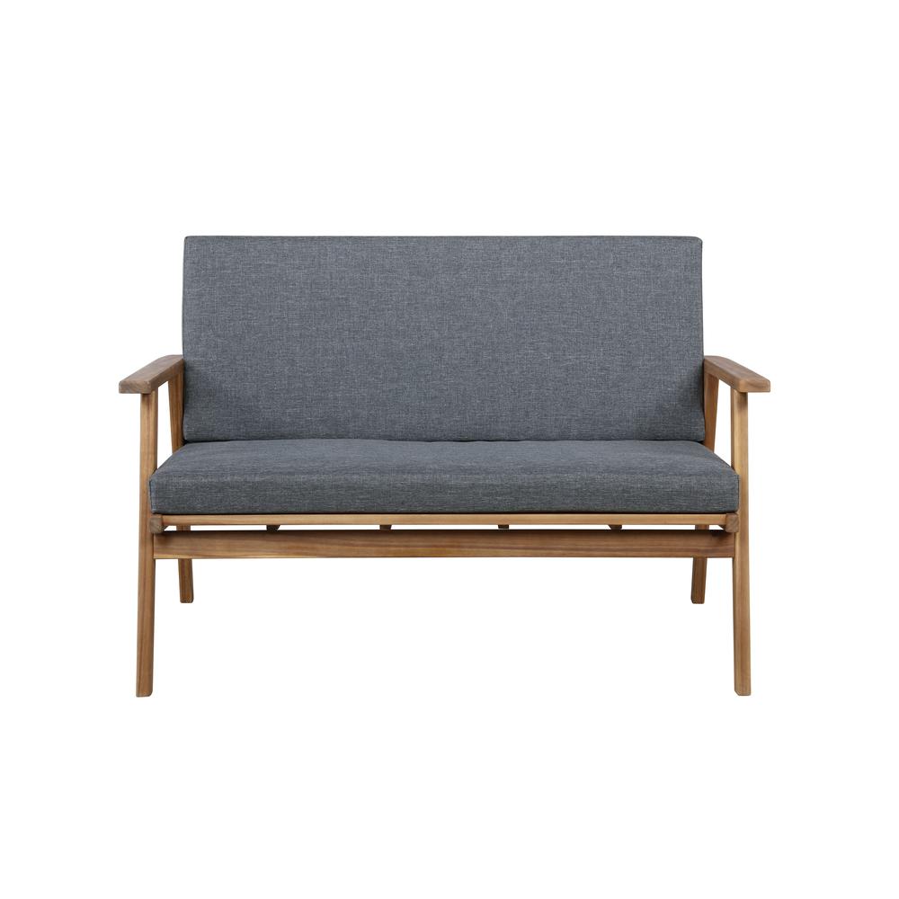 Cole Outdoor Chat 4 Piece Seating Set With Grey Cushions. Picture 3