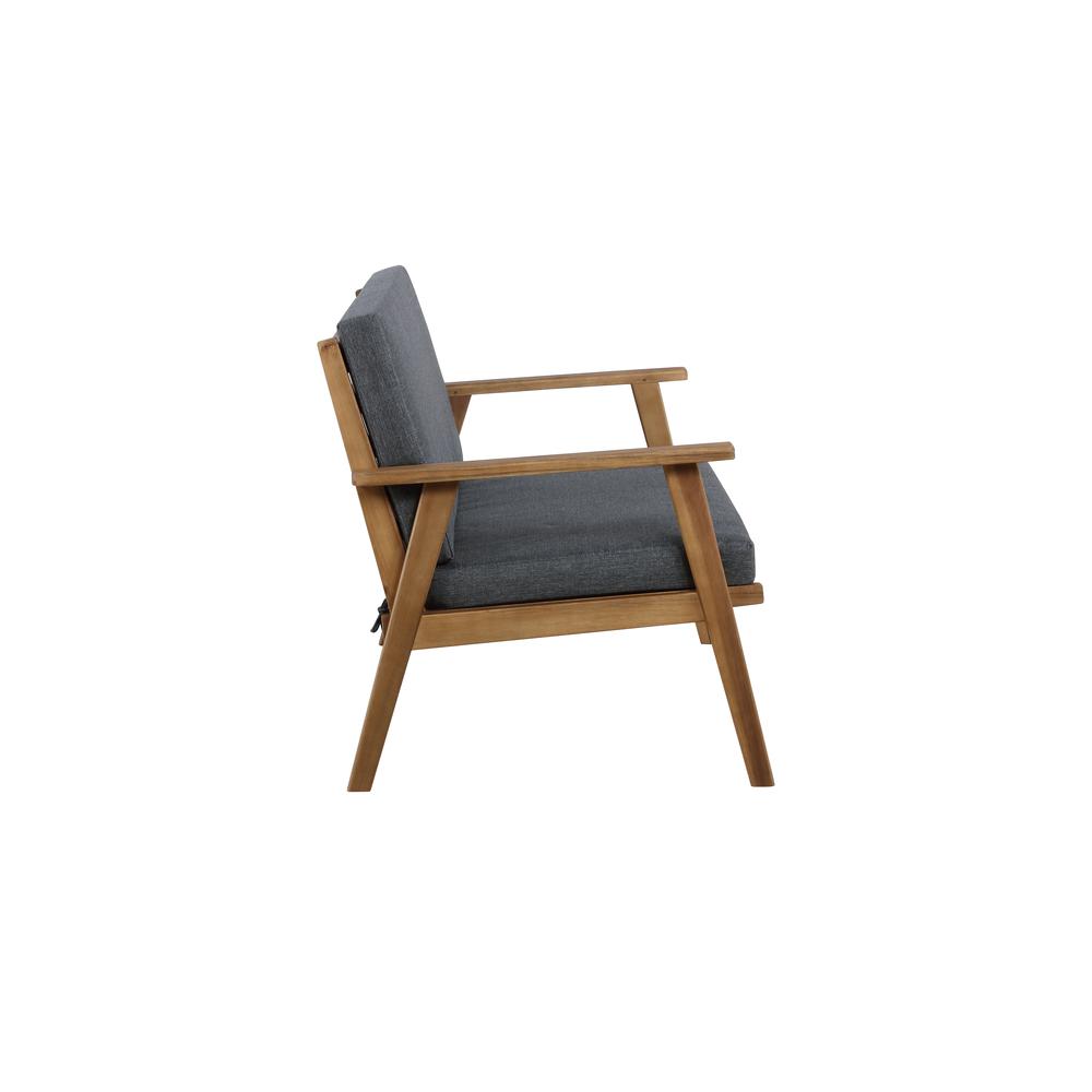 Cole Outdoor Chat 4 Piece Seating Set With Grey Cushions. Picture 4