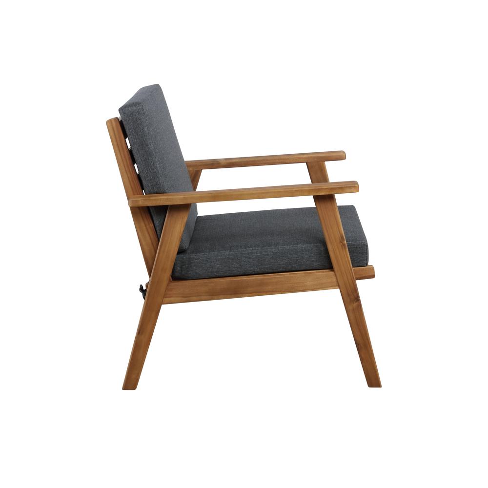 Cole Outdoor Chat 4 Piece Seating Set With Grey Cushions. Picture 7