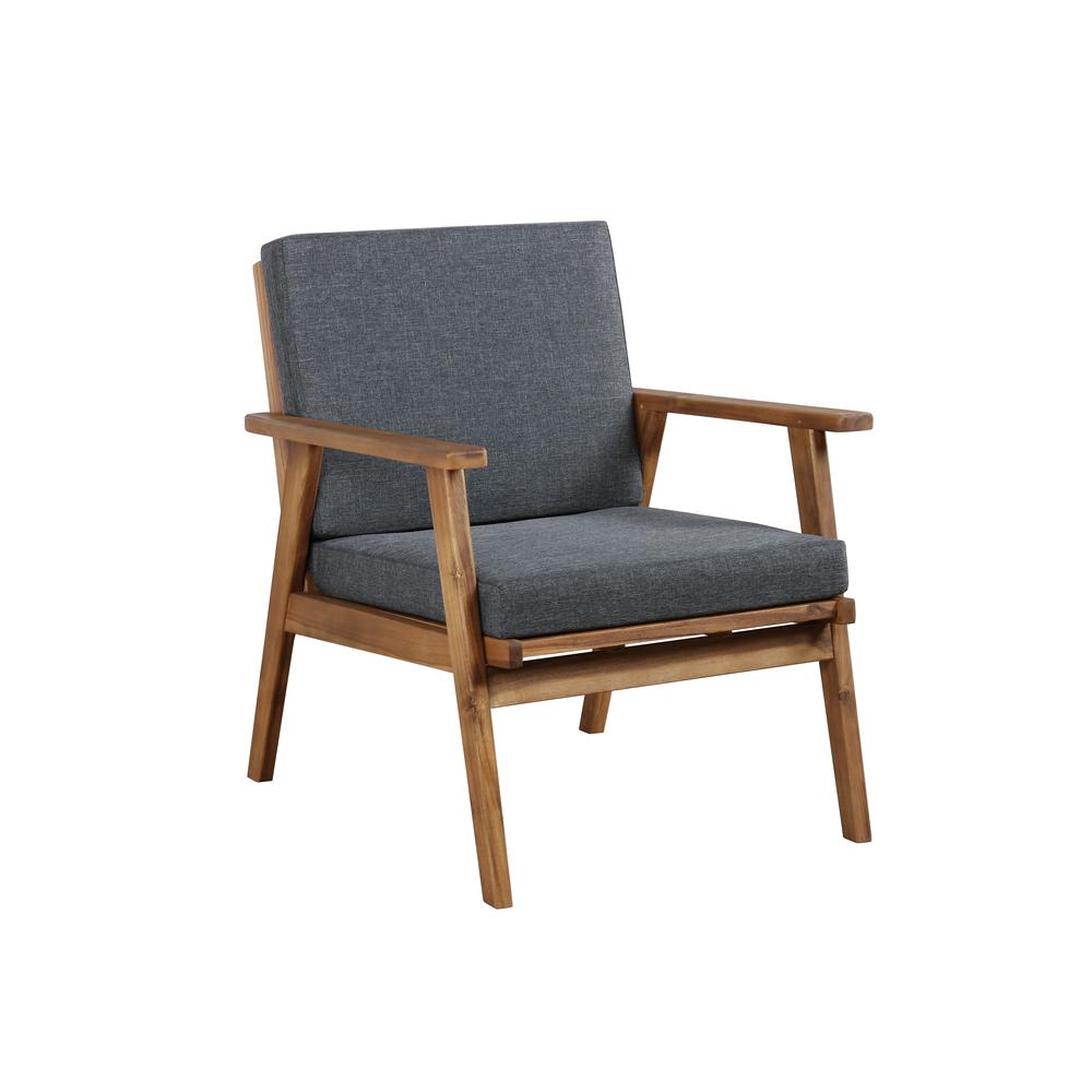 Cole Outdoor Chat 4 Piece Seating Set With Grey Cushions. Picture 11