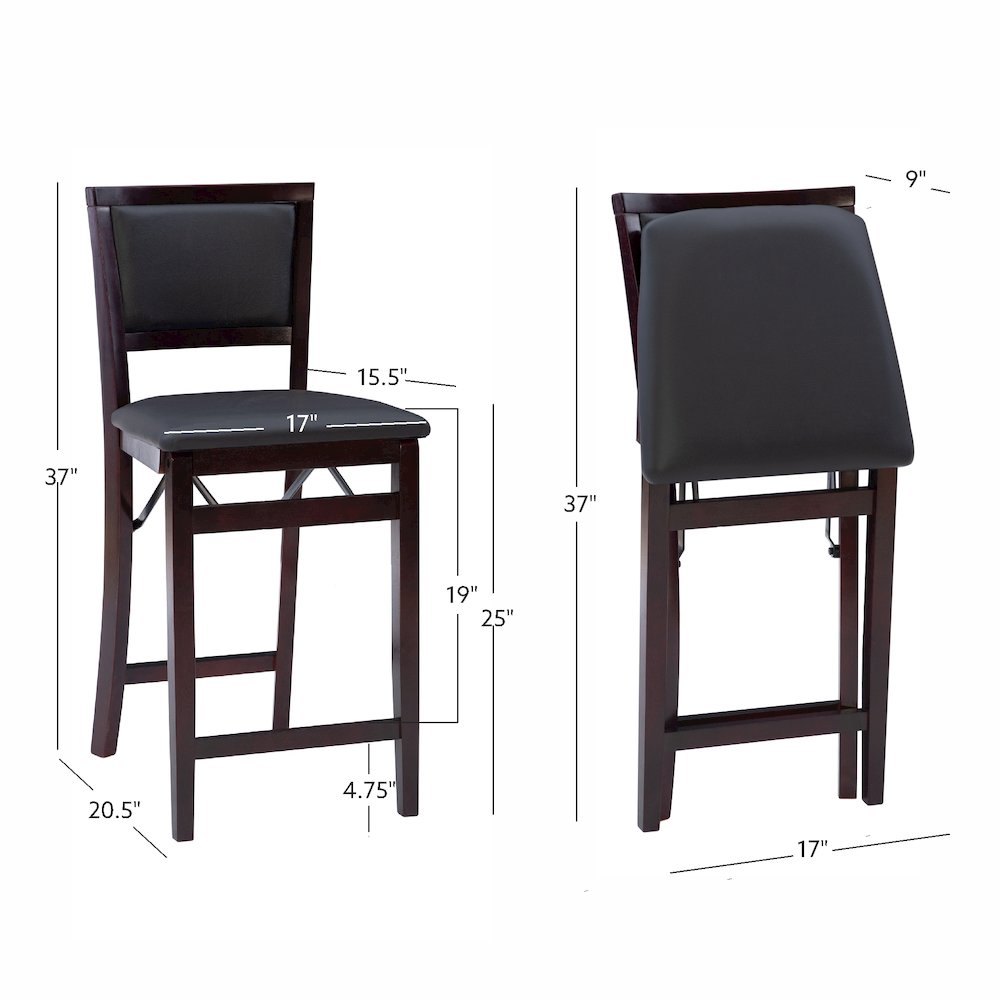 Triena 24 In Pad Back Folding Counter Stool. Picture 17