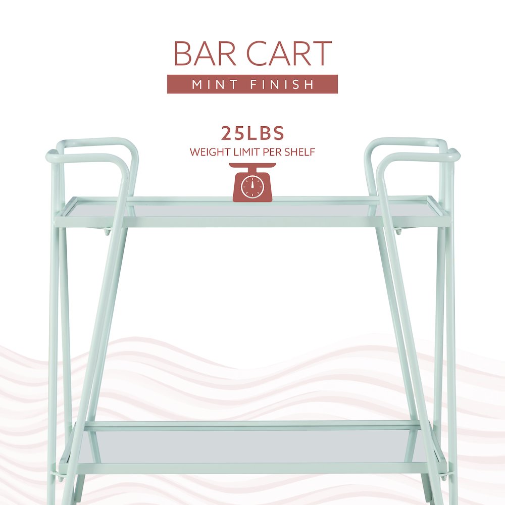 Mint Mid-Century Bar Cart. Picture 14