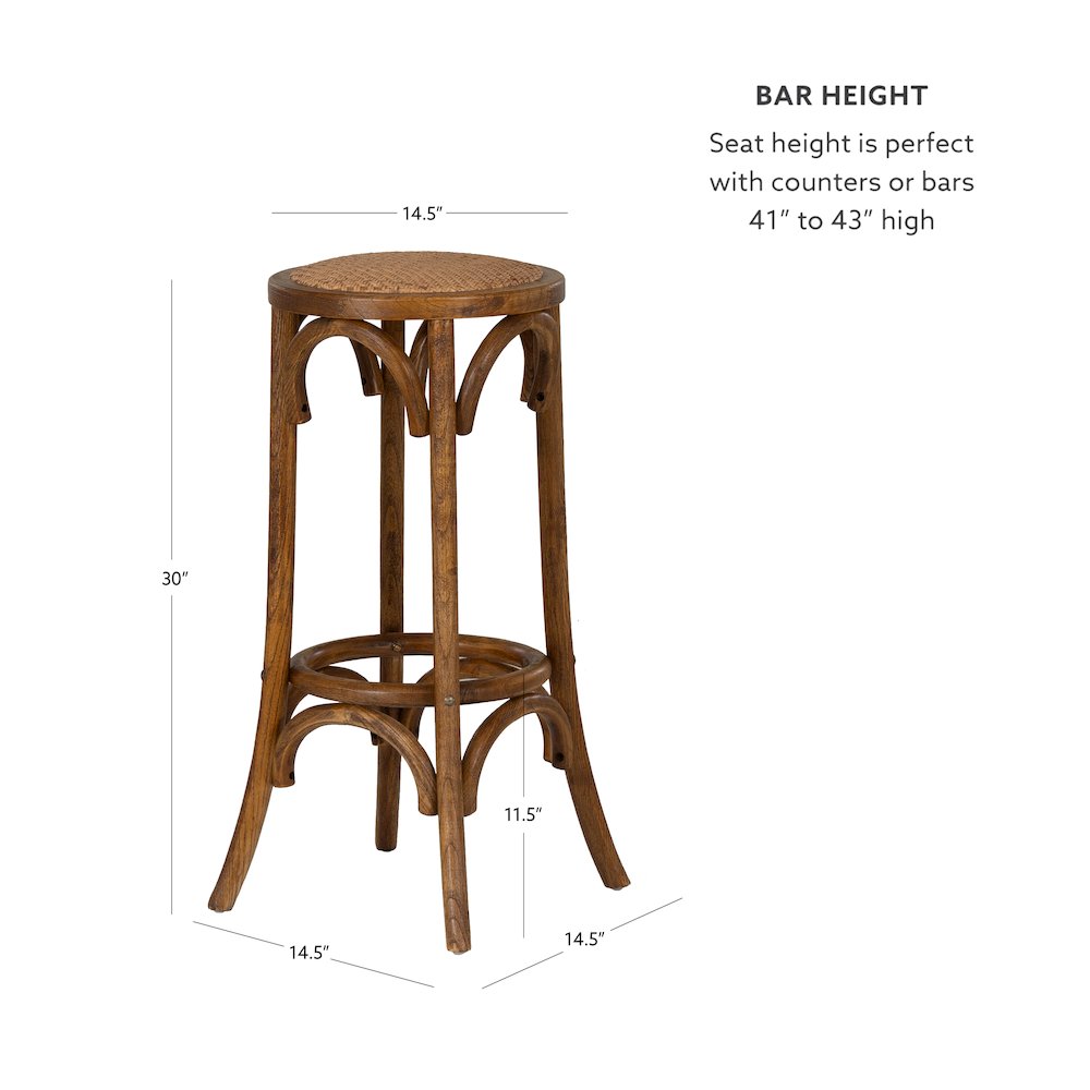 Rae Walnut Backless Bar Stool. Picture 8