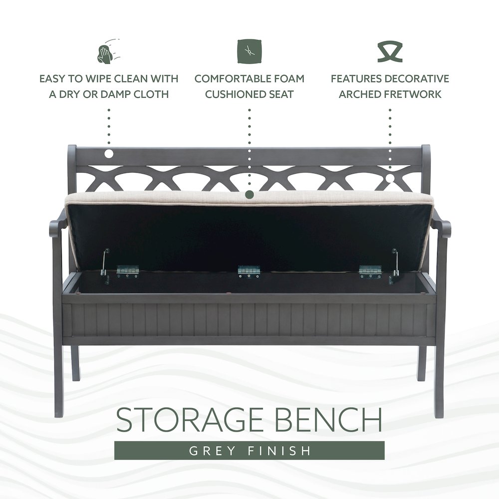 Elliana Storage Bench Grey. Picture 15