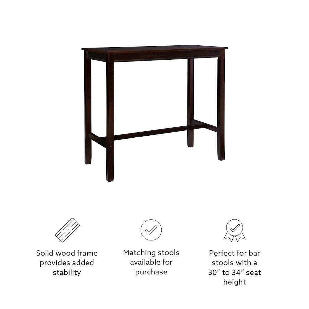 Claridge 42 Inch Bar Height Pub Table, Walnut. Picture 10