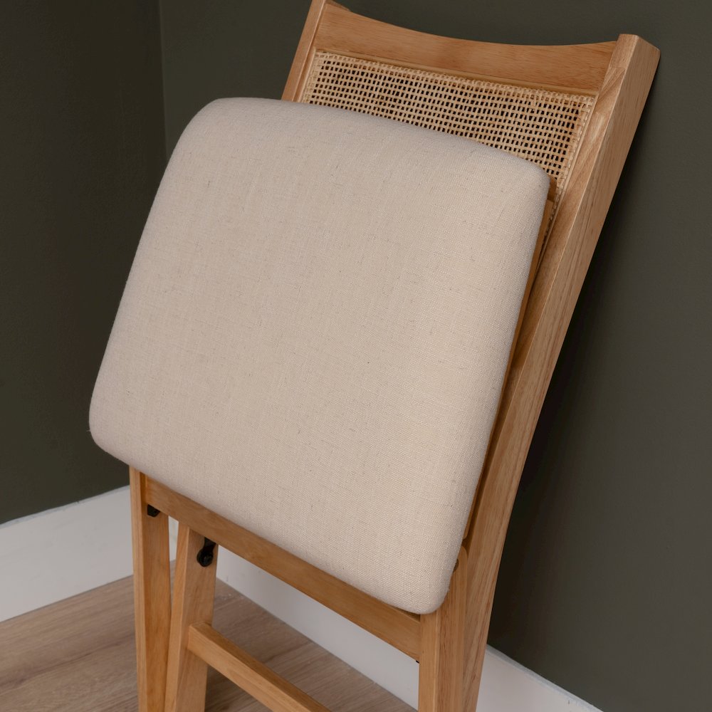 Bina Rattan Cane Folding Dining Side Chair, Beige. Picture 5