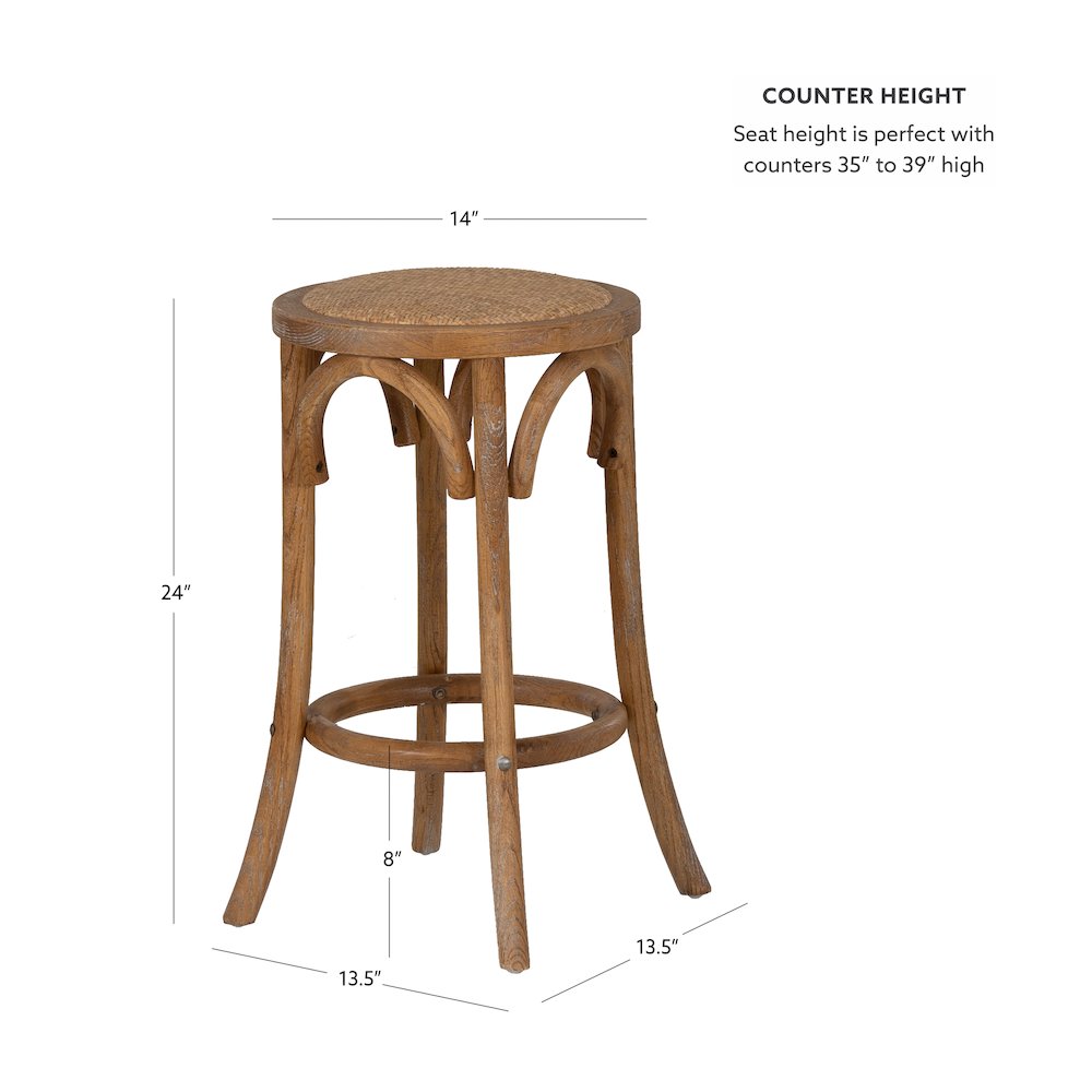 Rae Rattan Seat Backless Counter Stool. Picture 13