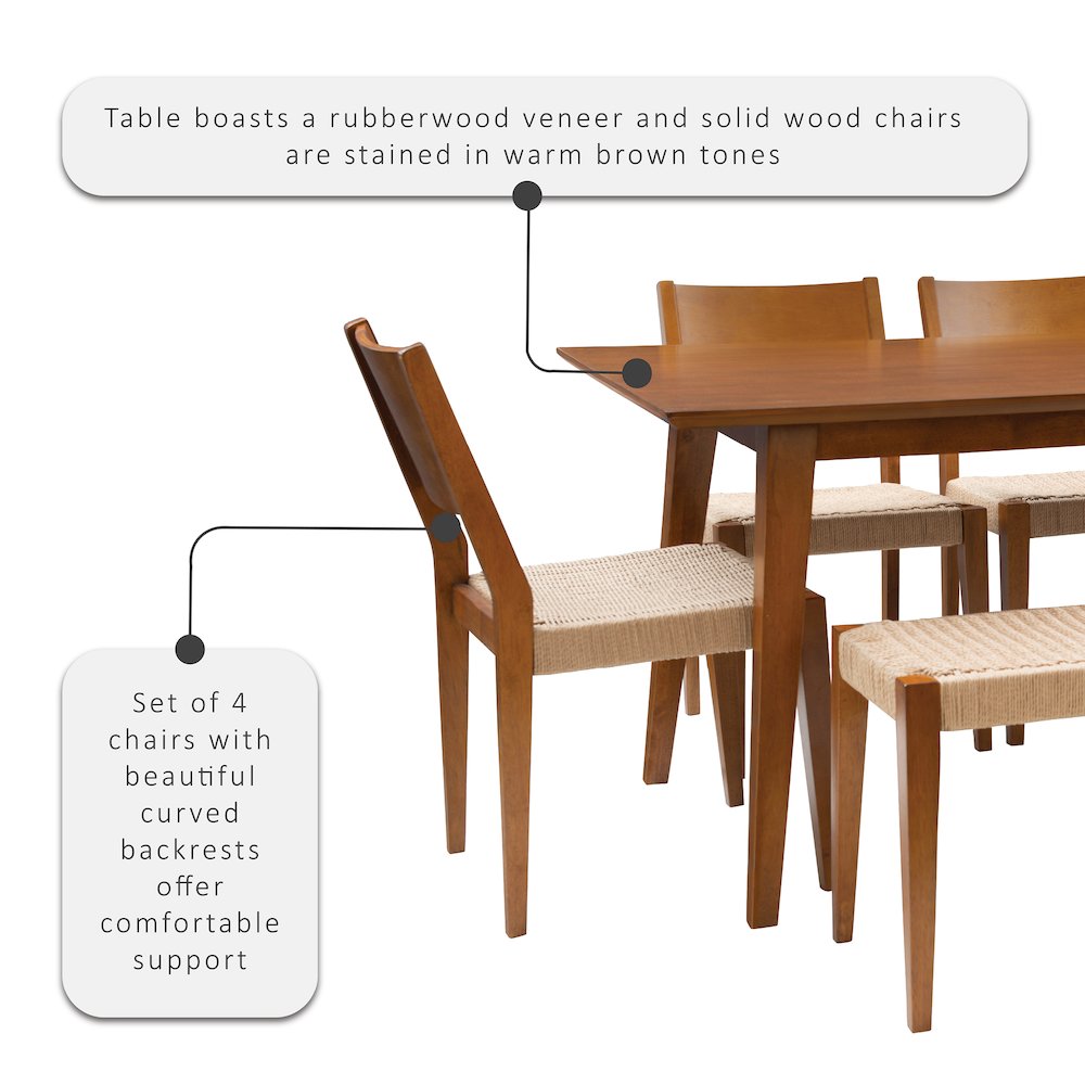Cadence 6Pc Dining Set Brown. Picture 15