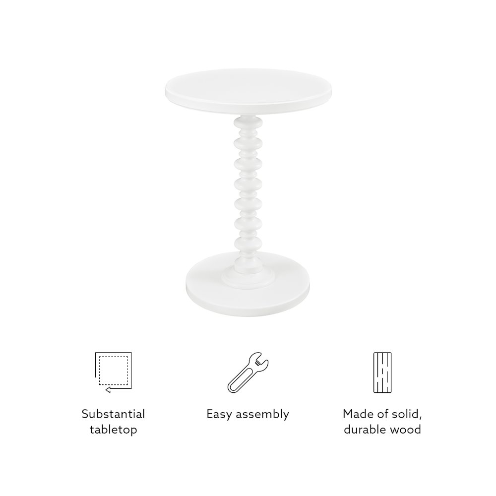 White Round Spindle Table. Picture 9