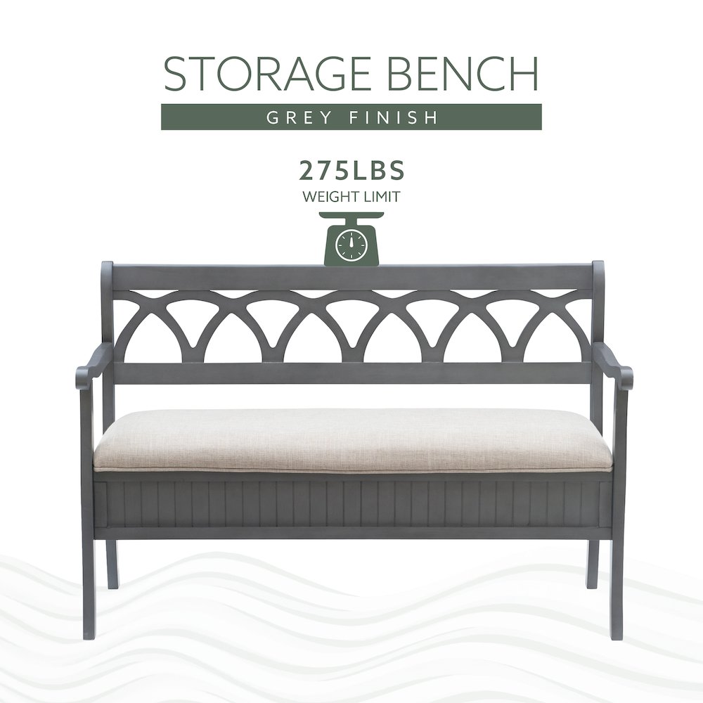 Elliana Storage Bench Grey. Picture 16