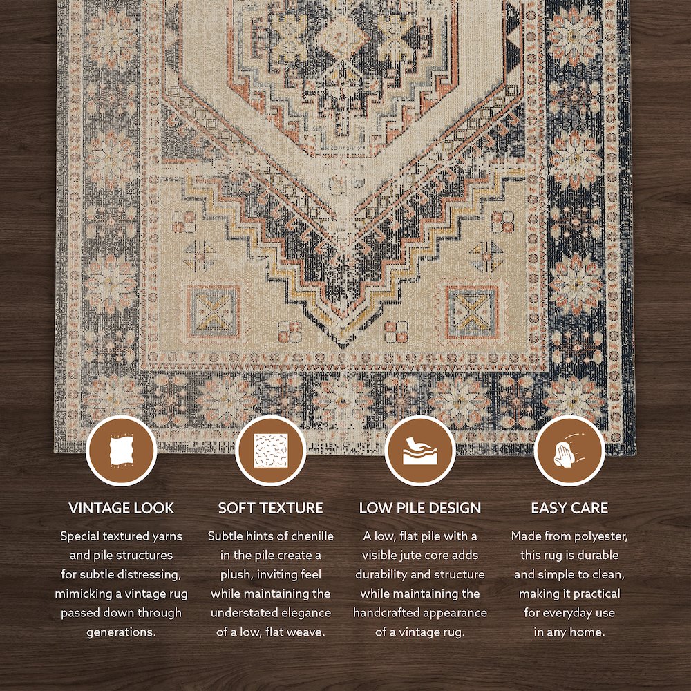 Great Zero Stiles Ivory & Navy 3x5, Rug. Picture 2