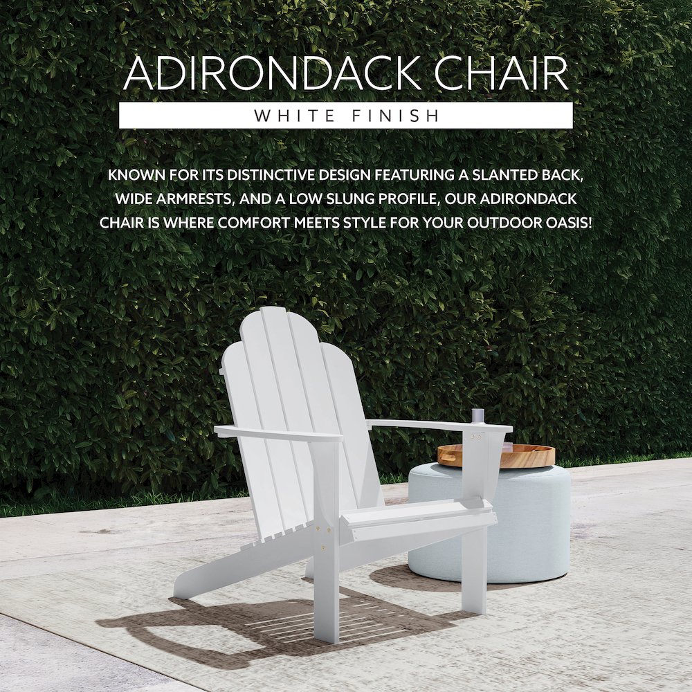 White Adirondack Chair. Picture 10