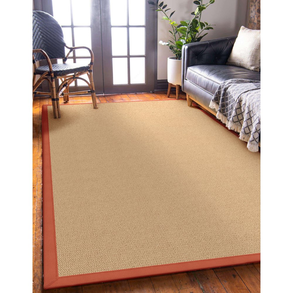 Athena Sisal & Burnt Orange 5x8, Rug. Picture 1