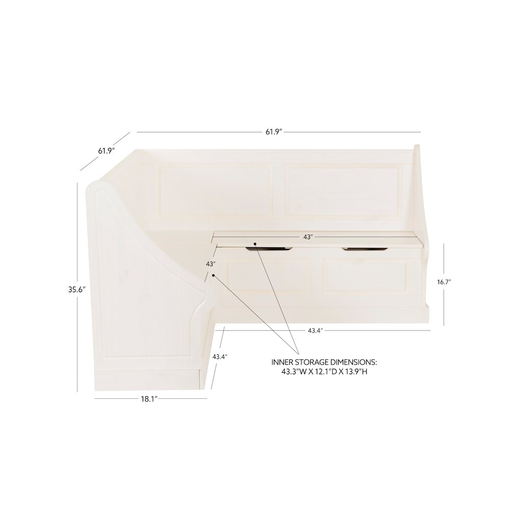 Tobin Corner Breakfast Nook, White. Picture 18