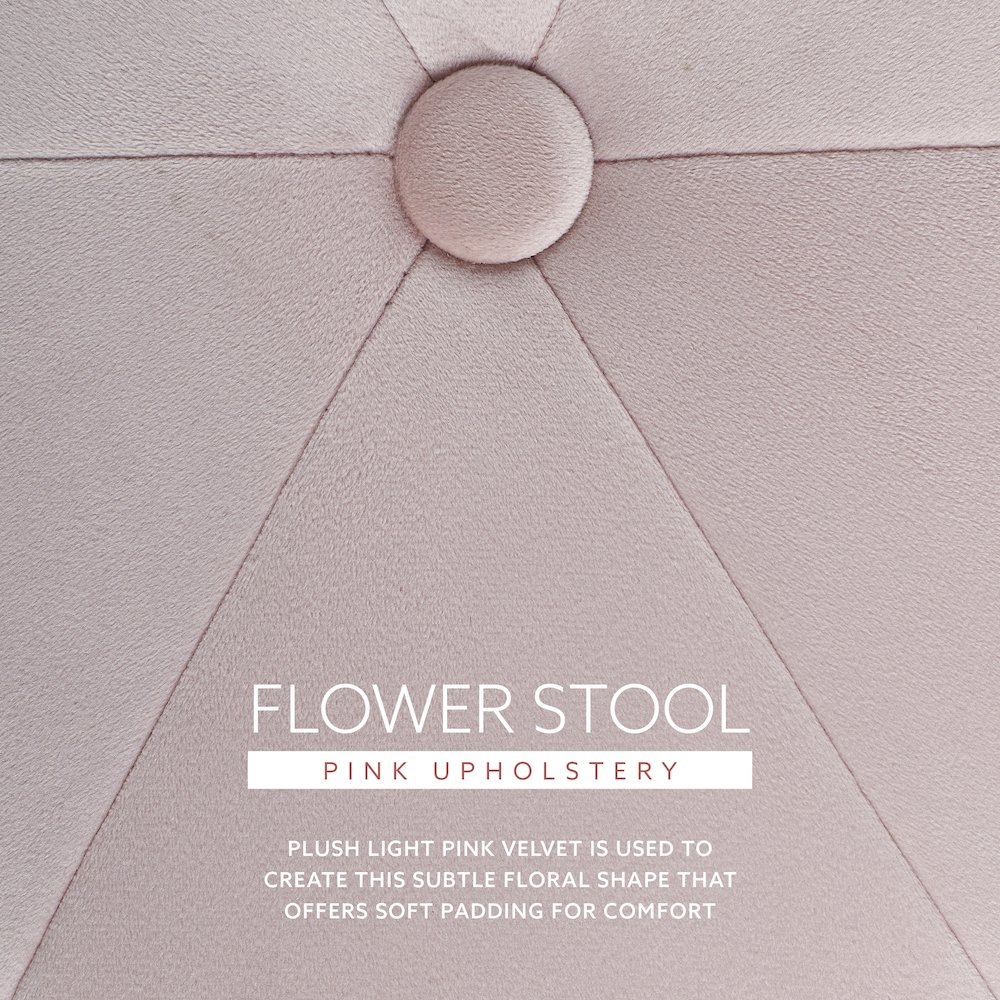 Seraphina Accent Vanity Stool, Pink. Picture 6