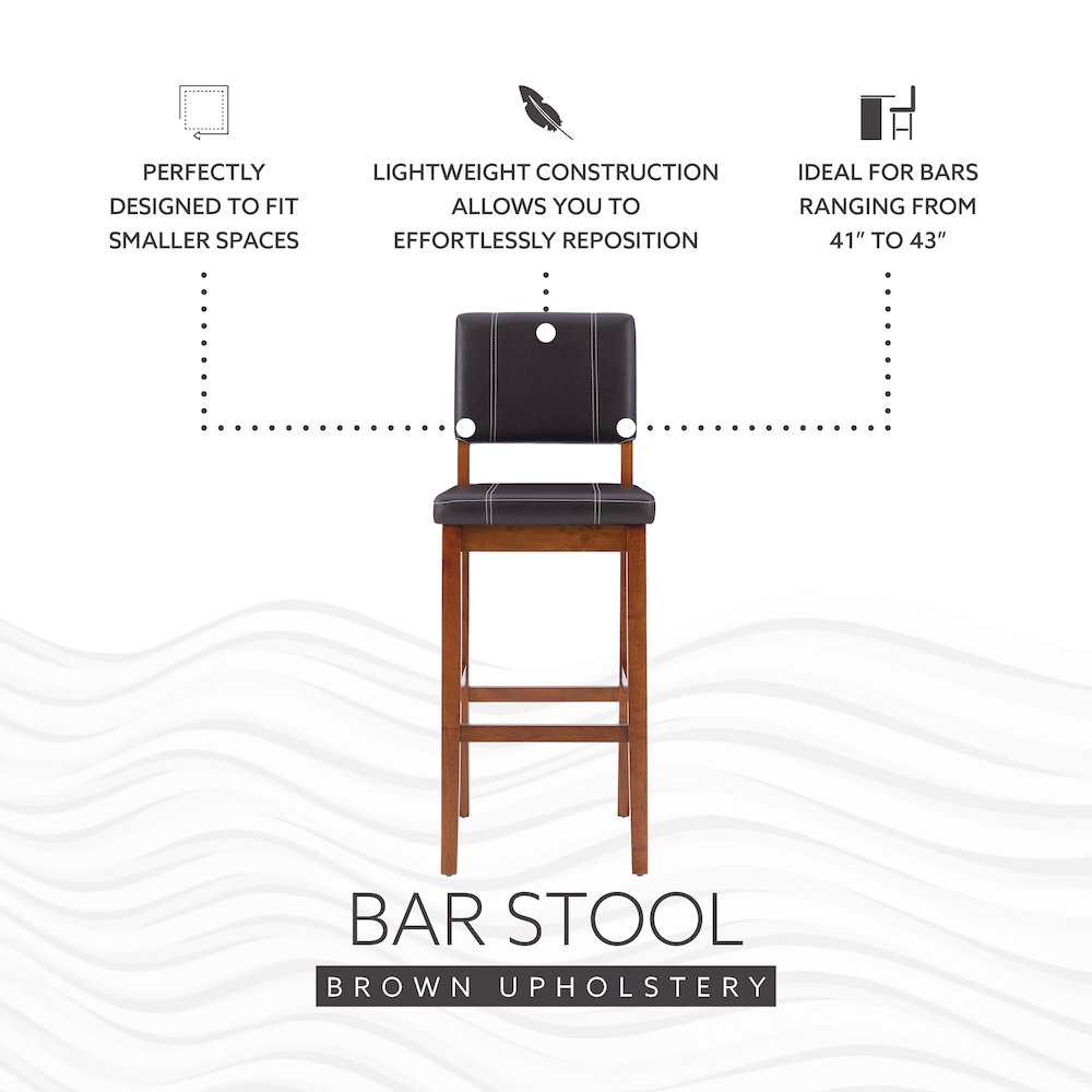 Milano Bar Stool Brown 30. Picture 12