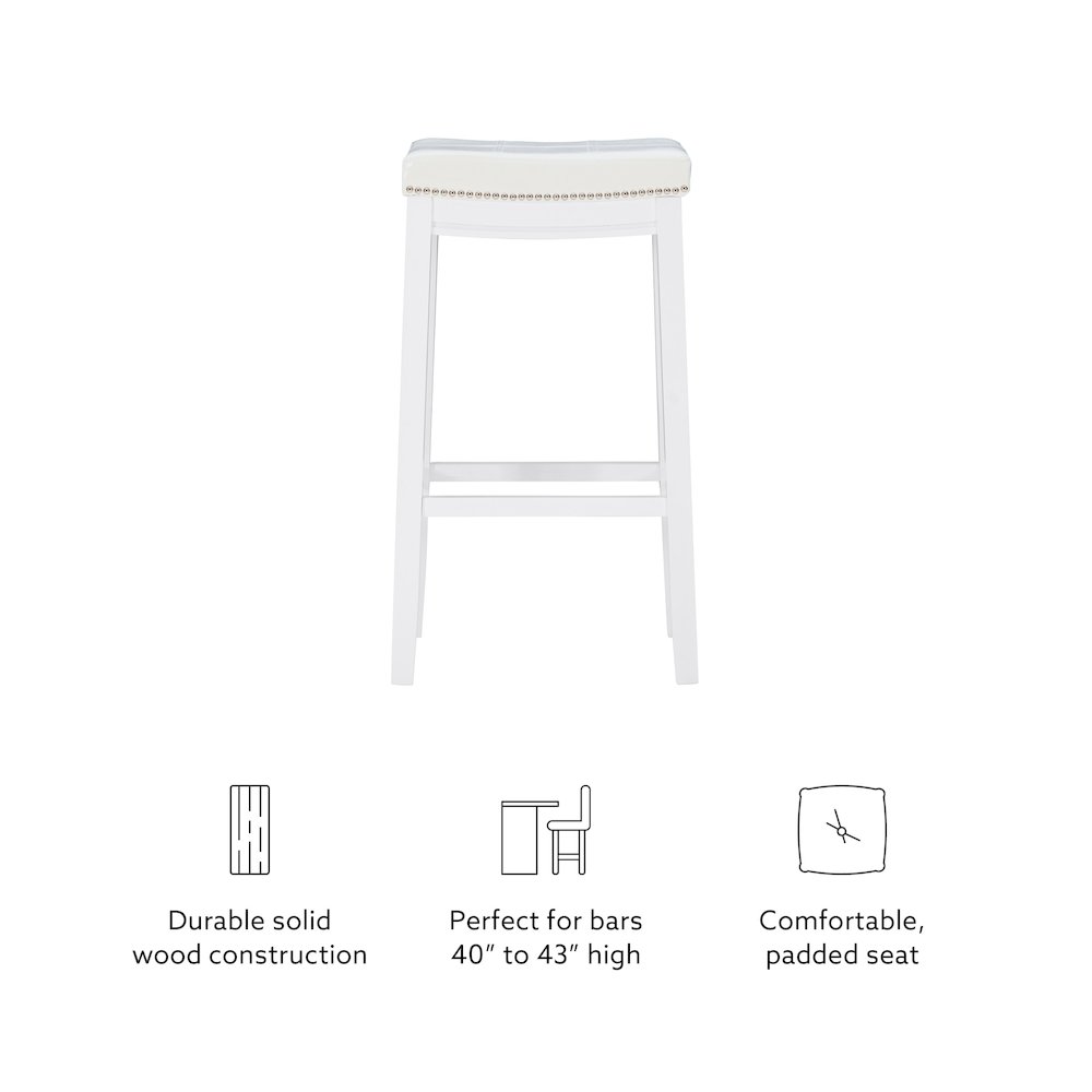 Claridge Barstool White. Picture 13