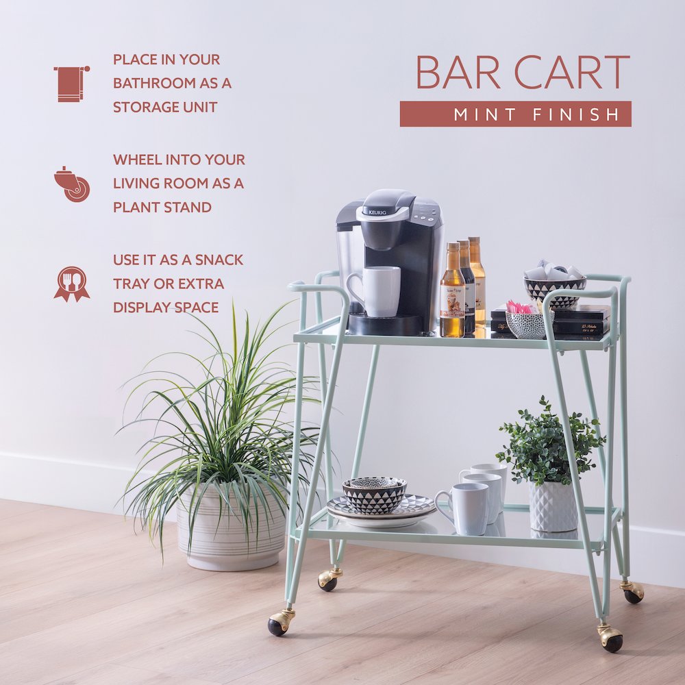 Mint Mid-Century Bar Cart. Picture 10