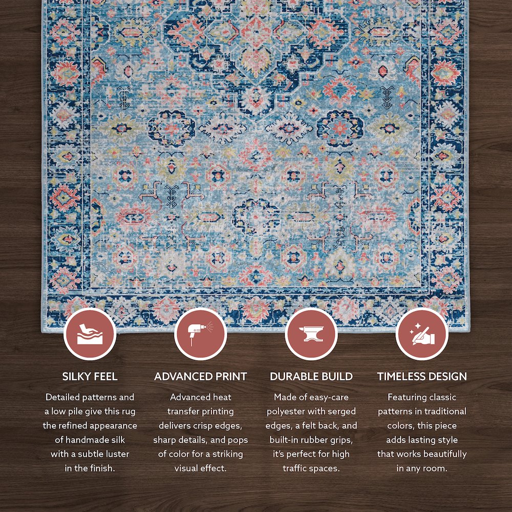 Emerald Canton Blue & Ivory 5x7, Rug. Picture 3