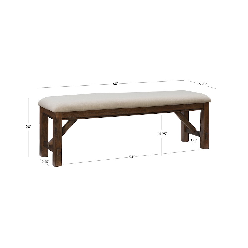 Turino Rustic Umber Bench. Picture 8