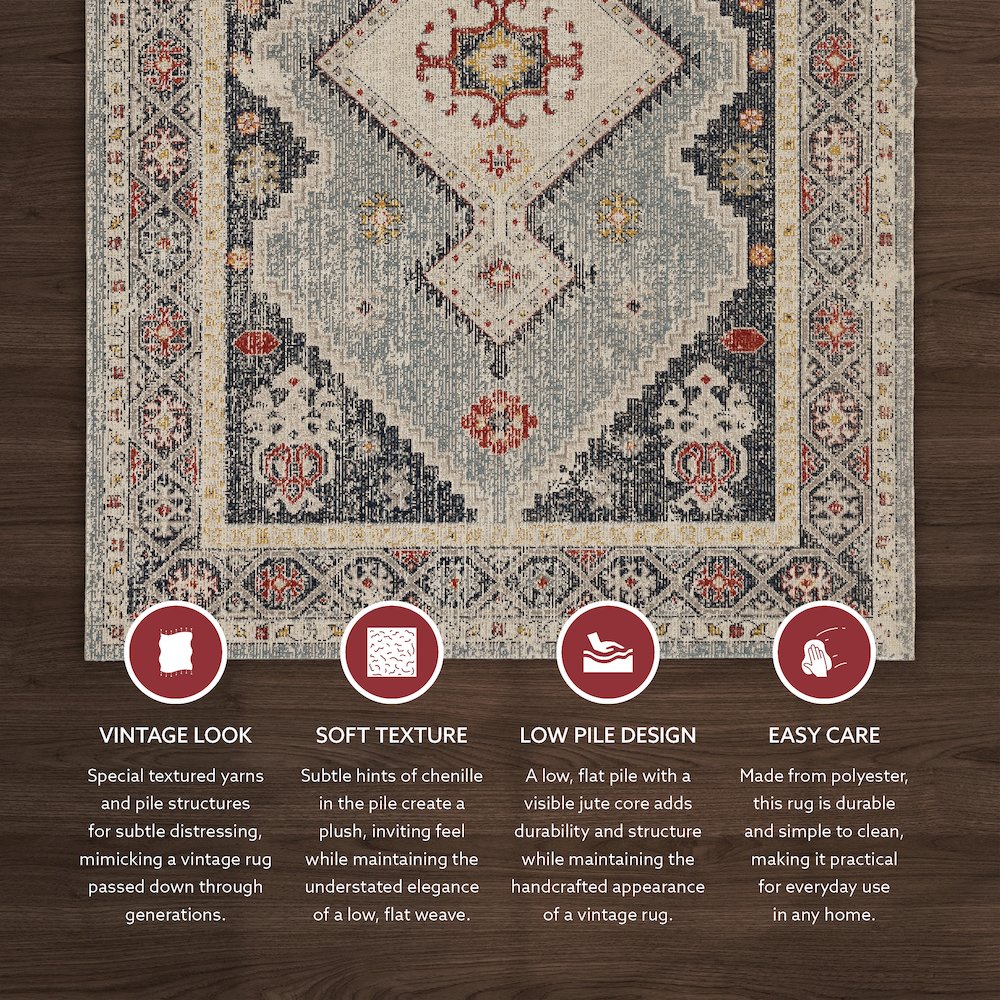 Great Zero Marle Ivory & Blue 5x7.6, Rug. Picture 3