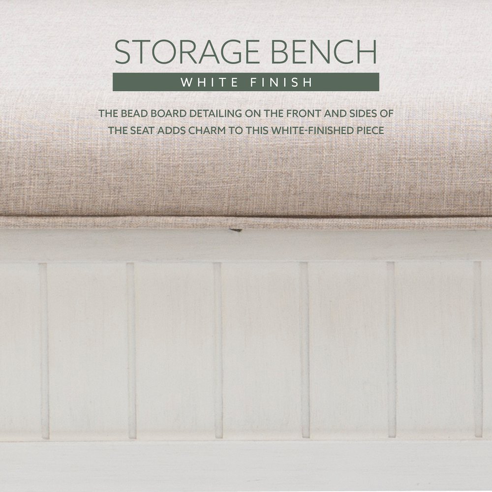 Elliana Storage Bench - White. Picture 15