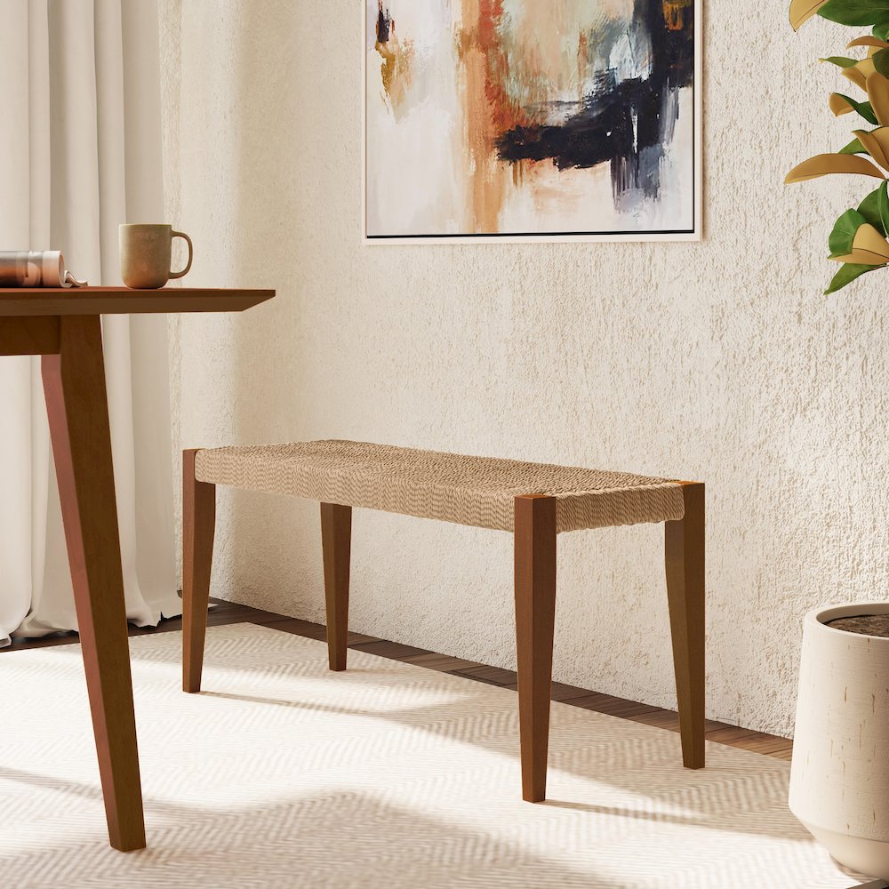 Cadence Dining Bench Brown. Picture 4