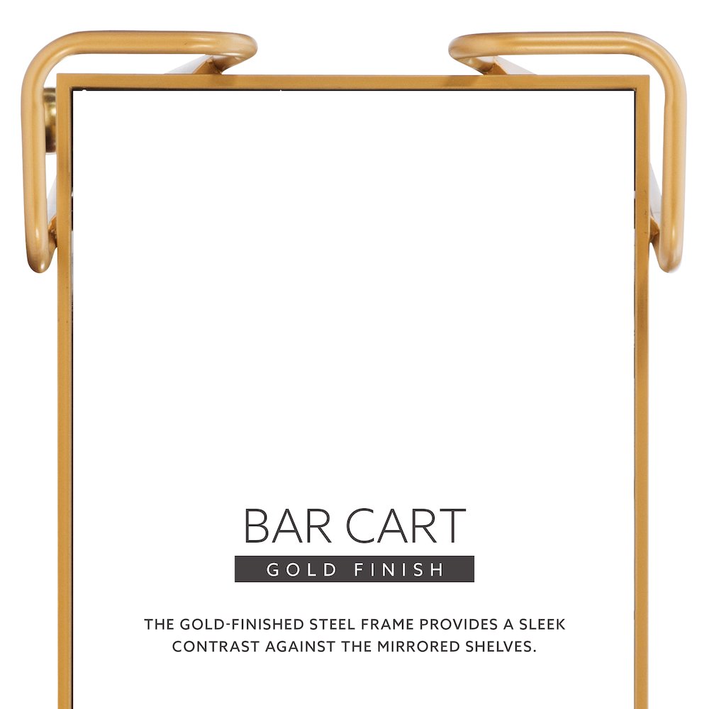 Gold Mid-Century Bar Cart. Picture 10