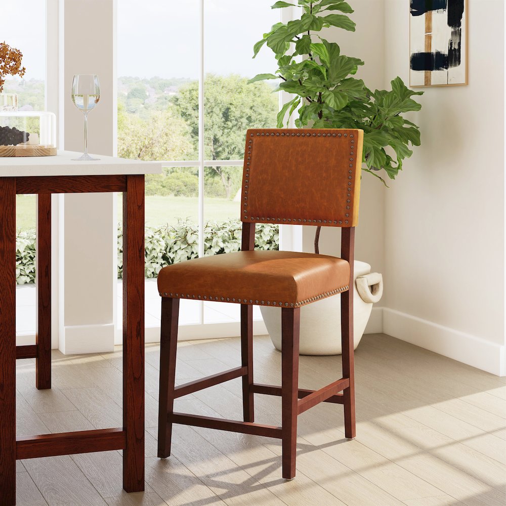 Brook Counter Stool 24 Caramel. Picture 3