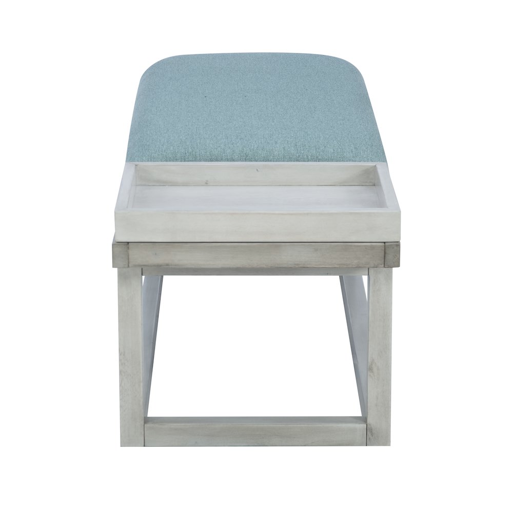 Georgia Bench With Tray Whitewash Aqua. Picture 4