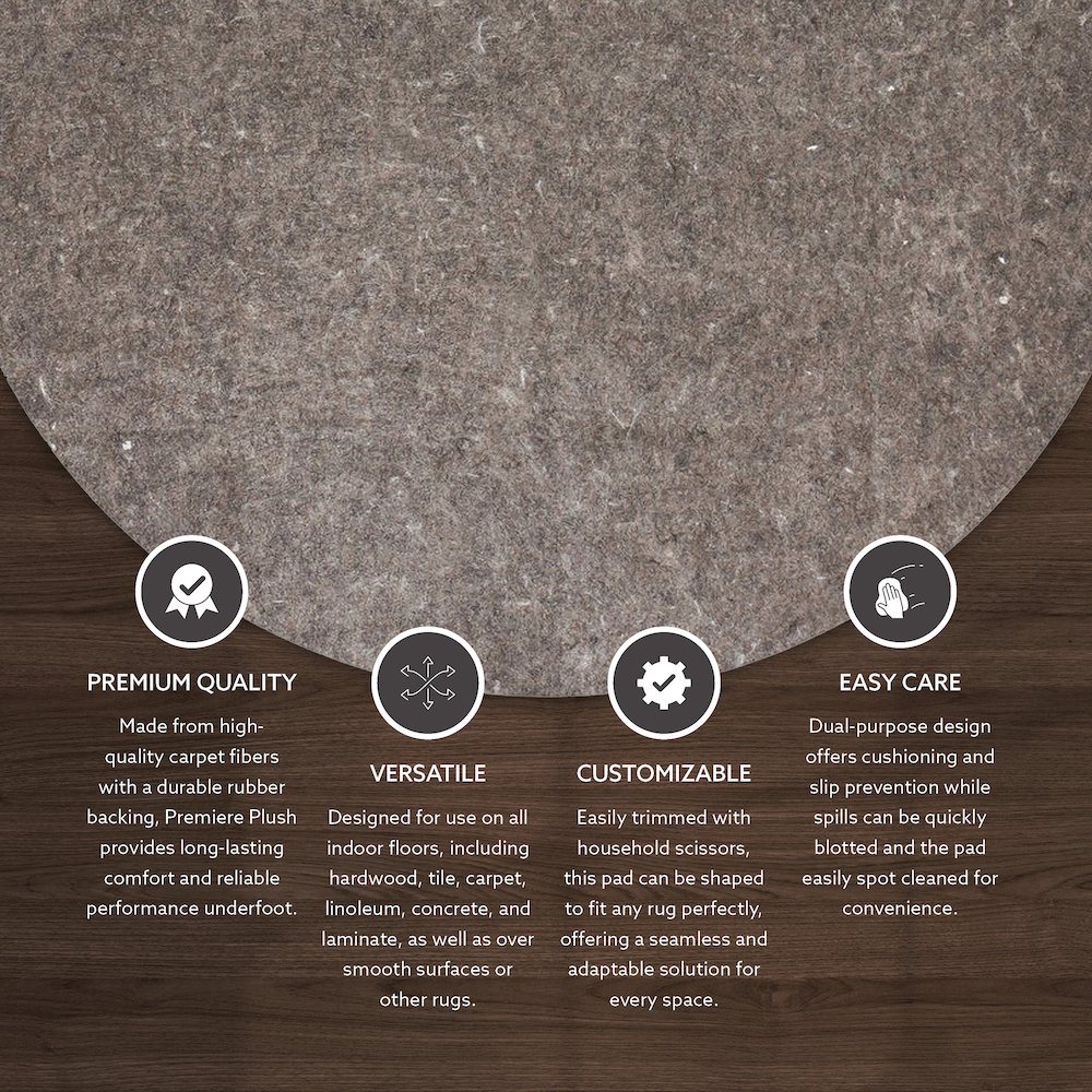 Underlay - Premier Plush Grey 8RD, Rug. Picture 2