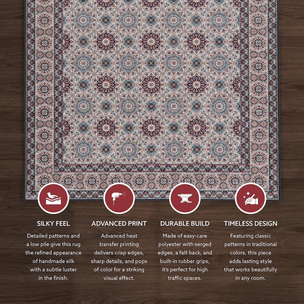 EmeraldCharlotte Ivory&Raspberry 6.7x9.7, Rug. Picture 3