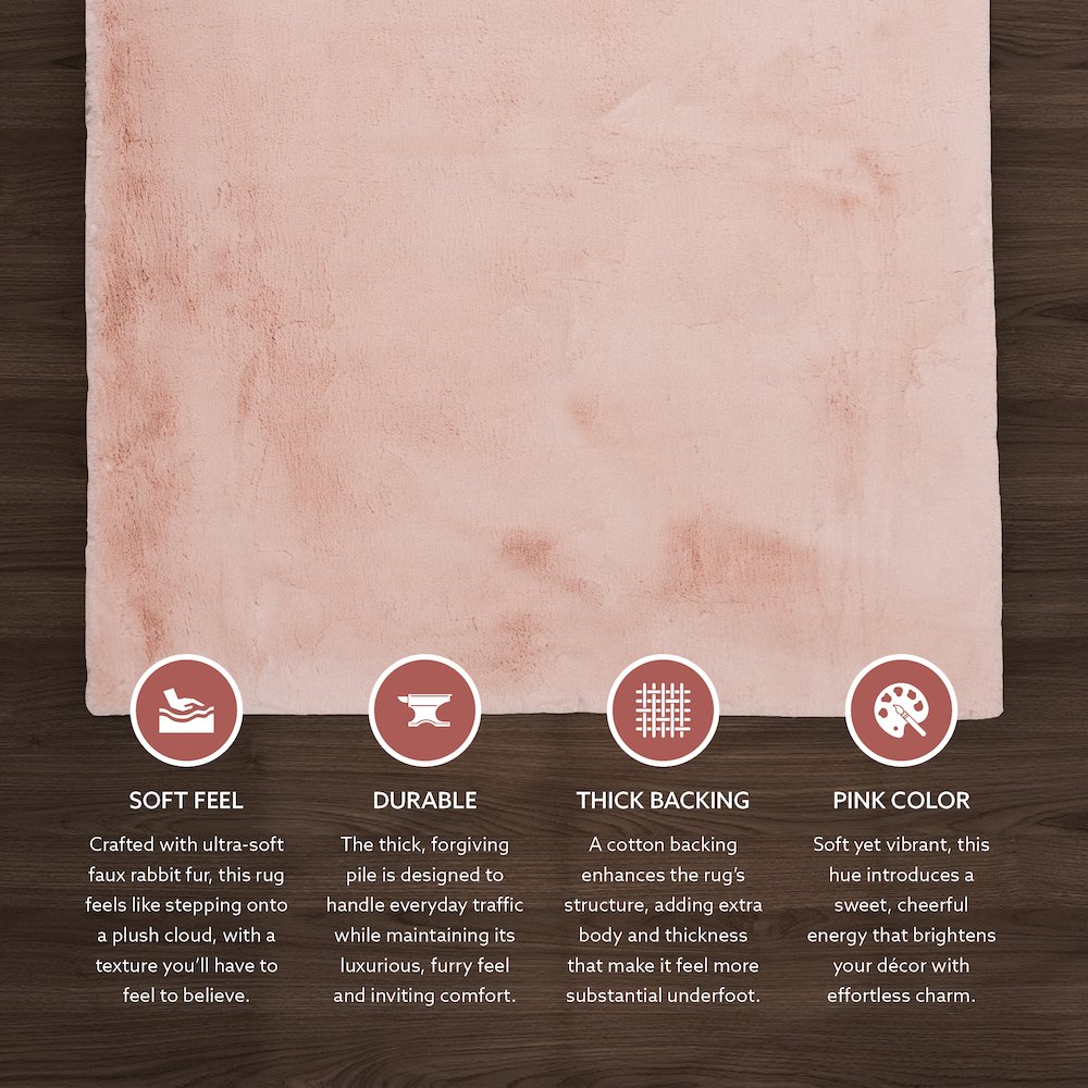 Maven Faux Rabbit Pink 5x7, Rug. Picture 2