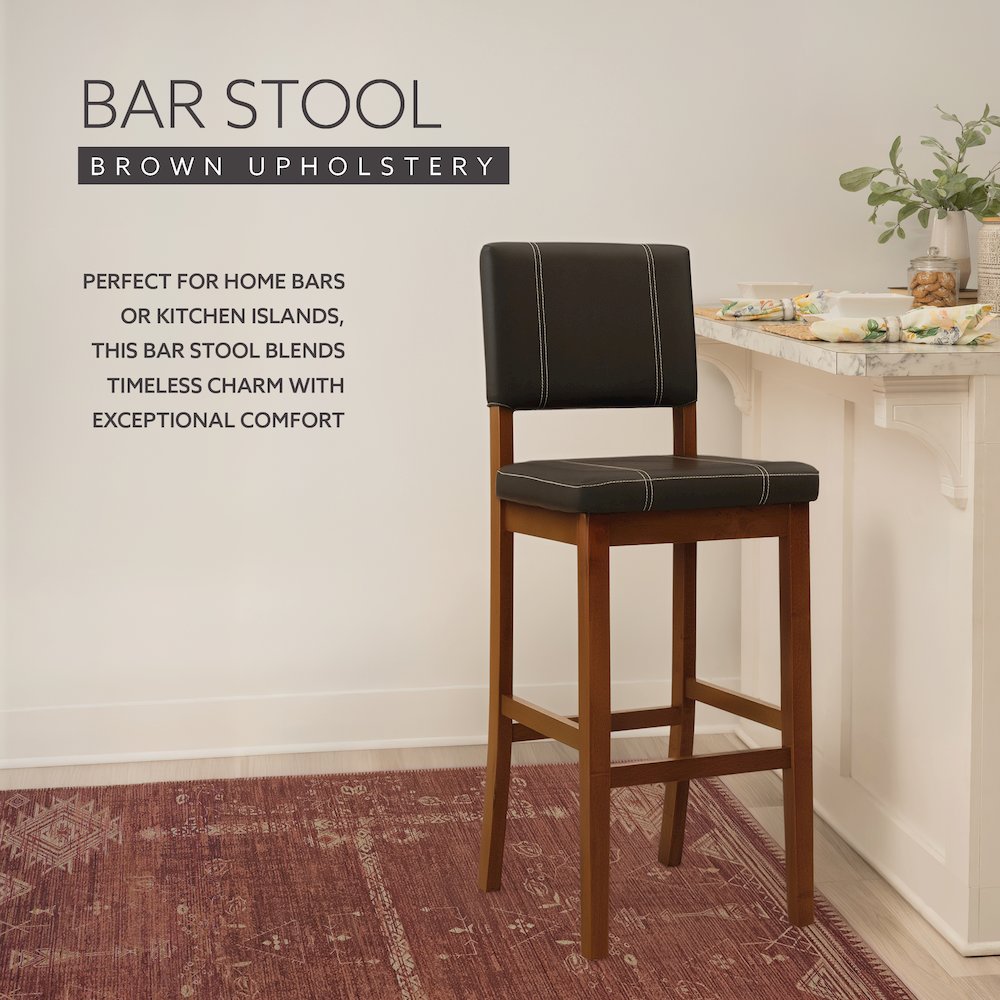 Milano Bar Stool Brown 30. Picture 9