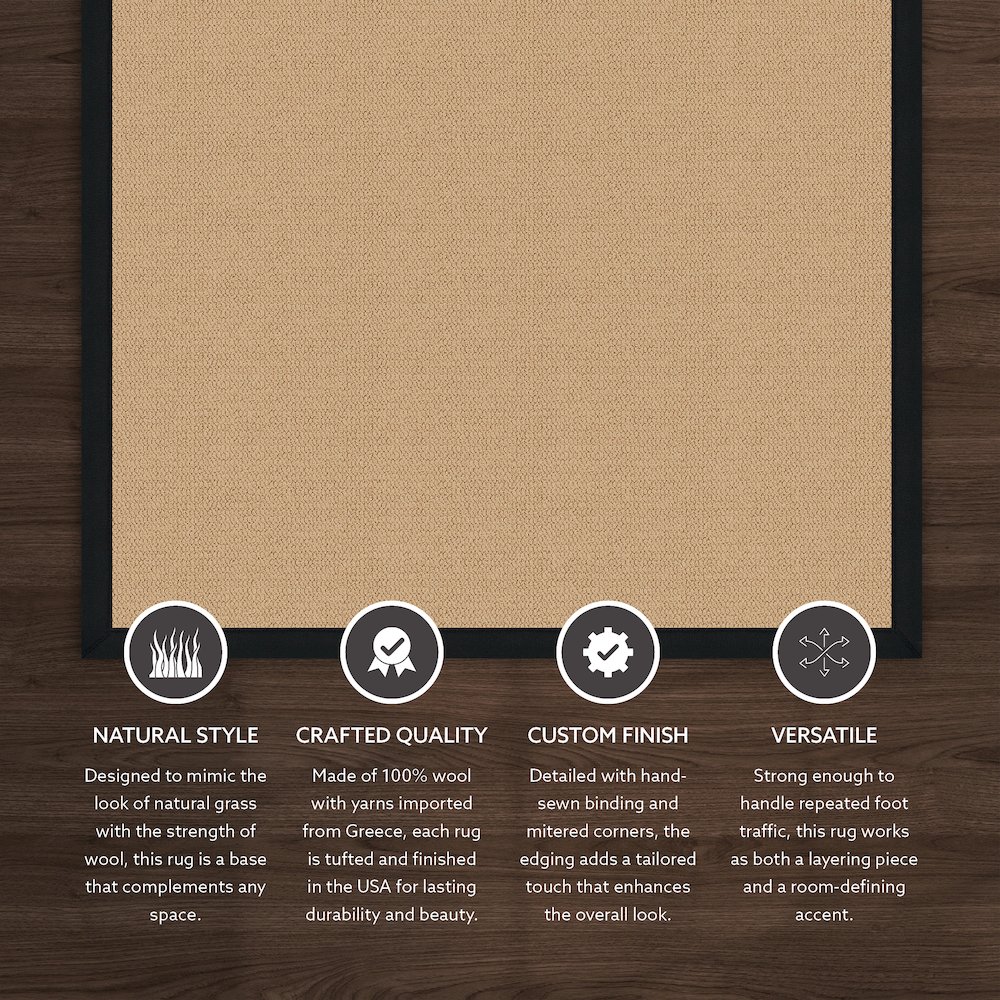 Athena Sisal & Black 8x11, Rug. Picture 2
