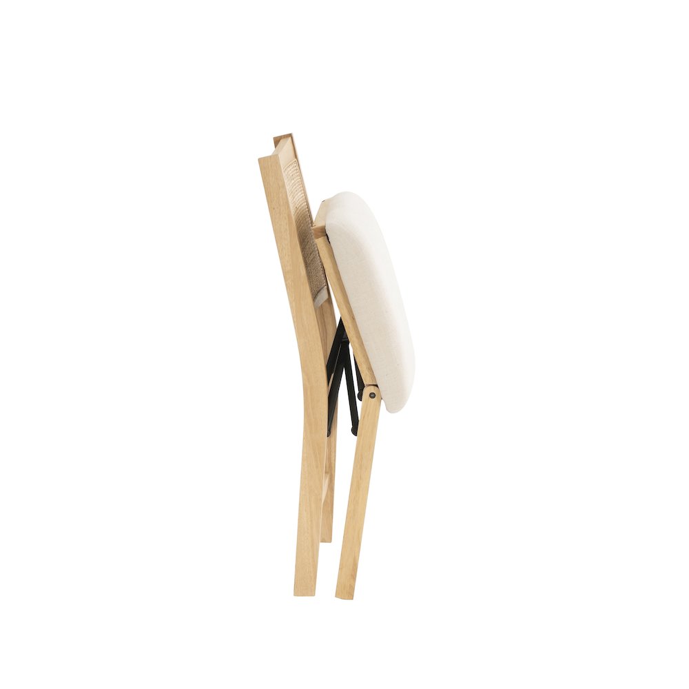 Bina Rattan Cane Folding Dining Side Chair, Beige. Picture 8