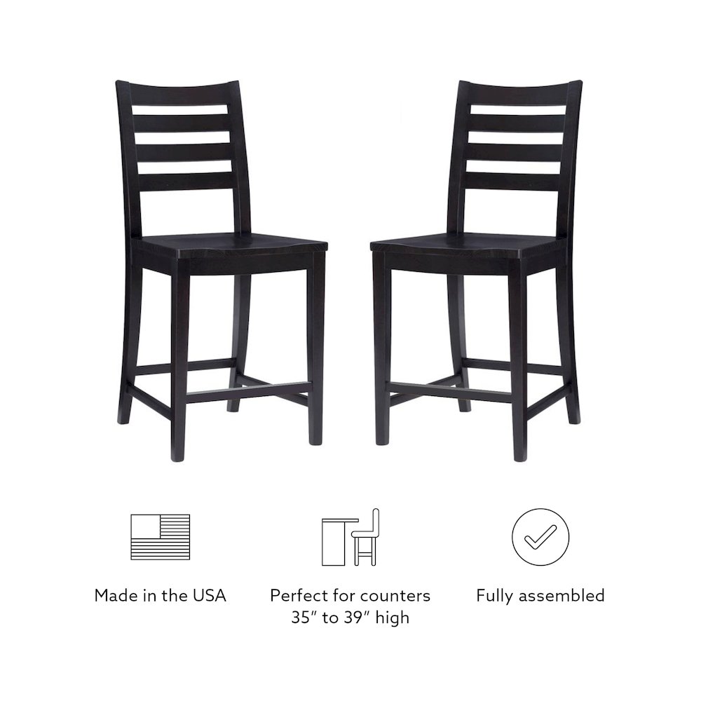 Flynn Counter Stool Black Set Of 2. Picture 12
