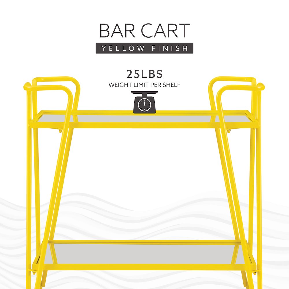 Yellow Mid-Century Bar Cart. Picture 14