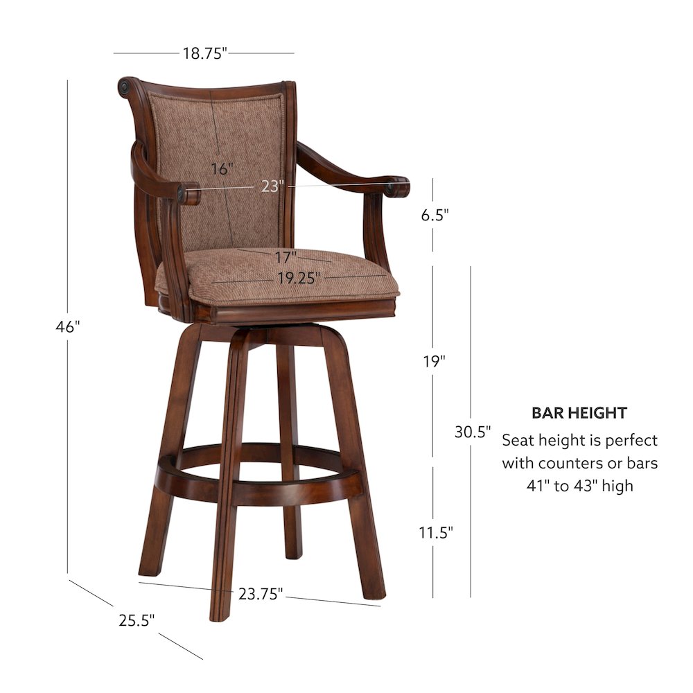 Brandon Warm Cherry Swivel Bar Stool. Picture 10