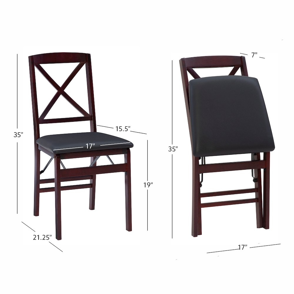Triena 18 In X Back Folding Chair - Set Of Two. Picture 18
