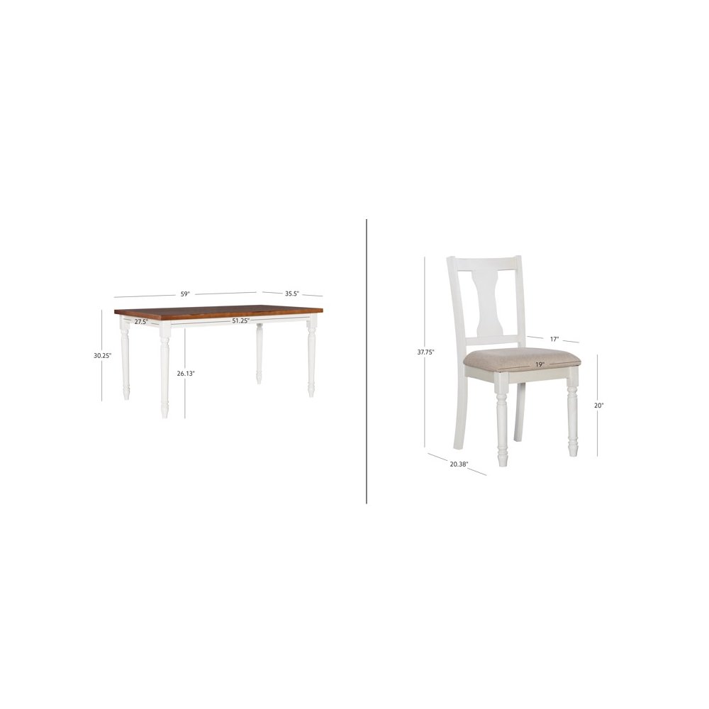 Willow Brown/White 5 Piece Set. Picture 14