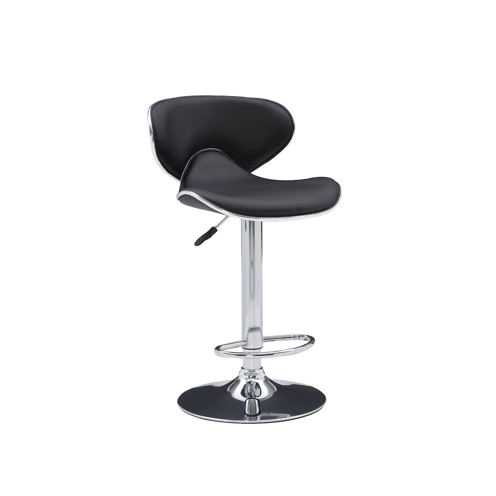 Chrome and Black PU Barstool. Picture 9