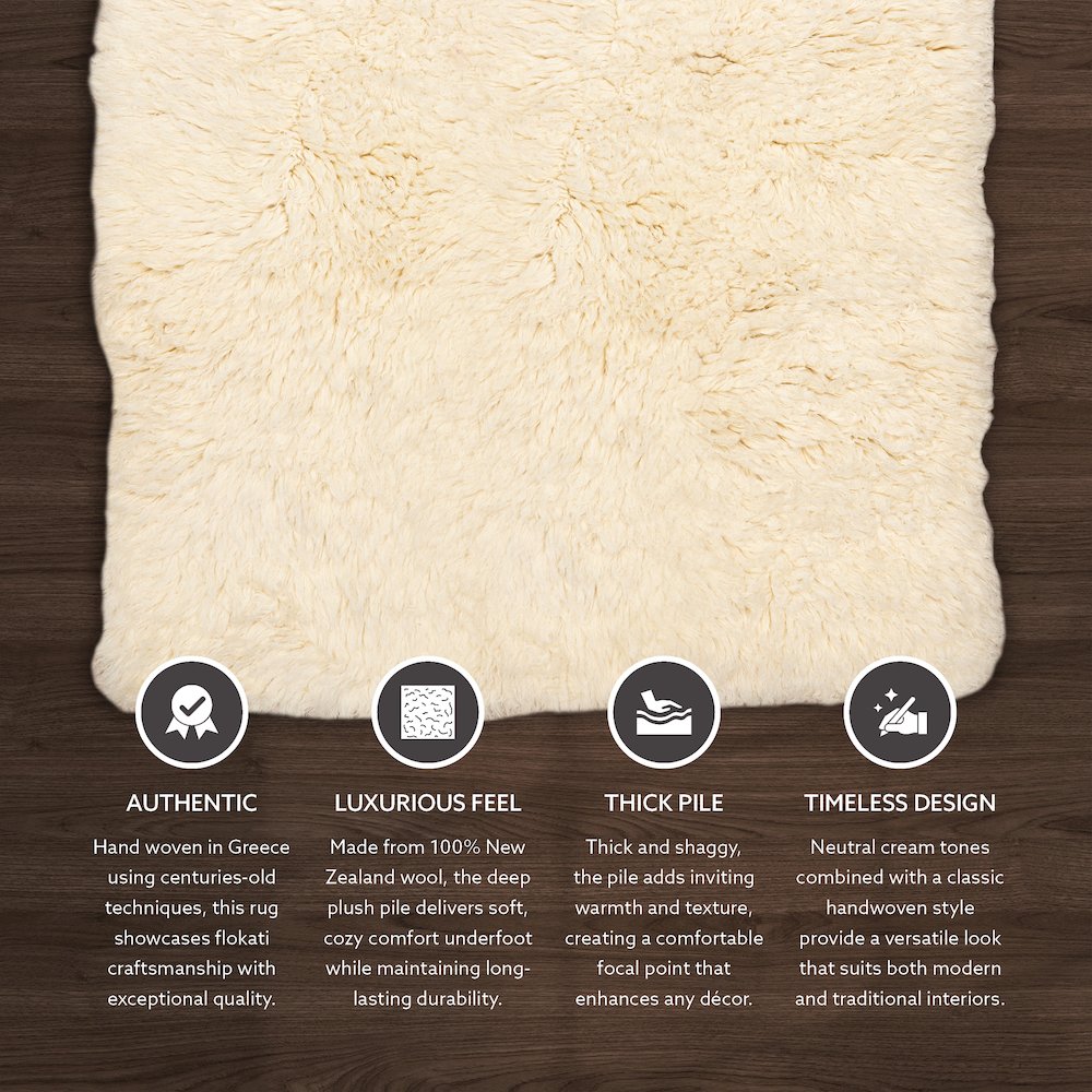 5A Flokati Natural 4000grams 5x7, Rug. Picture 2