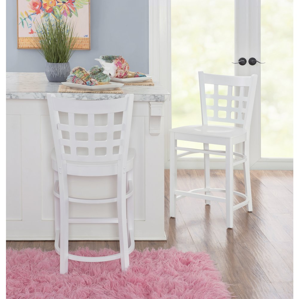 Lola Counter Stool White Set Of 2. Picture 4
