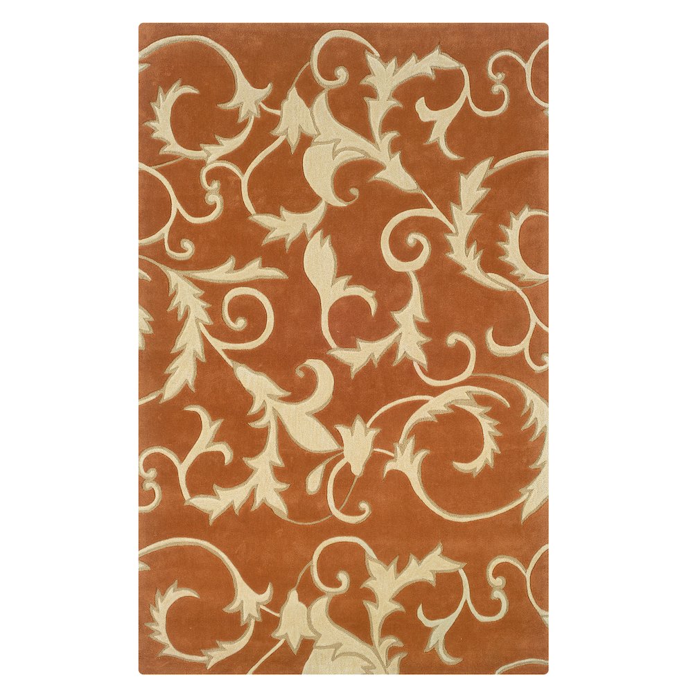 Trio Harper Pumpkin & Ivory 5x7, Rug. Picture 1